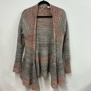 Anthropologie knitted & knitted red gray sweat cardigan mohair wool S